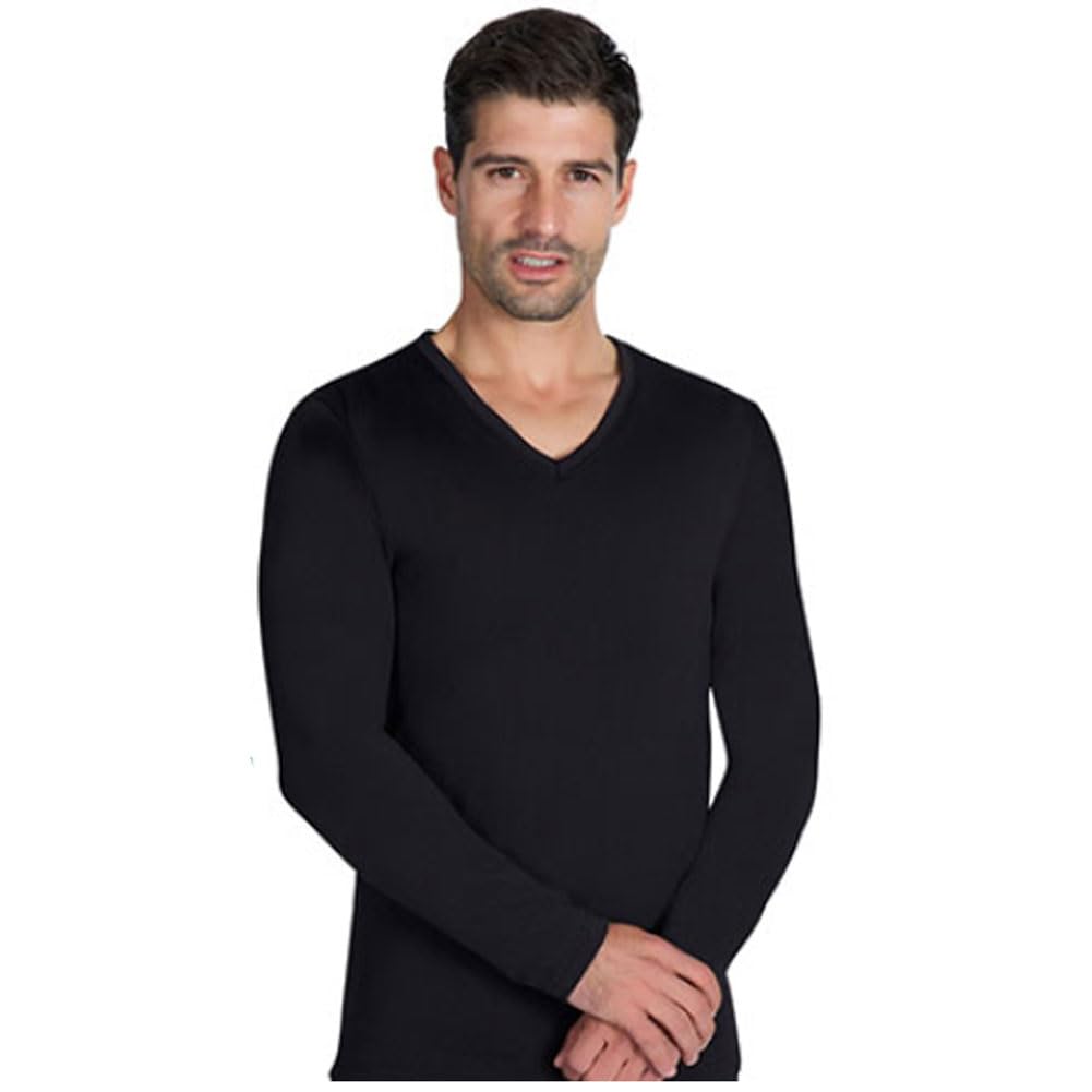 YSABEL MORA Camiseta Interior térmica Cuello Pico Manga Larga Negro