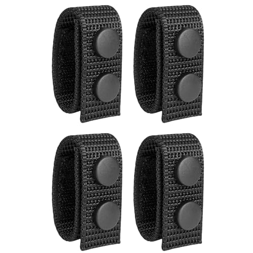 MTROYALDIA 4 PIECES Nylon Belt Keepers for Duty Belt,2¼" Wide Double Snaps Duty Security Tactical Belt Loop for Police Equipment Accessories