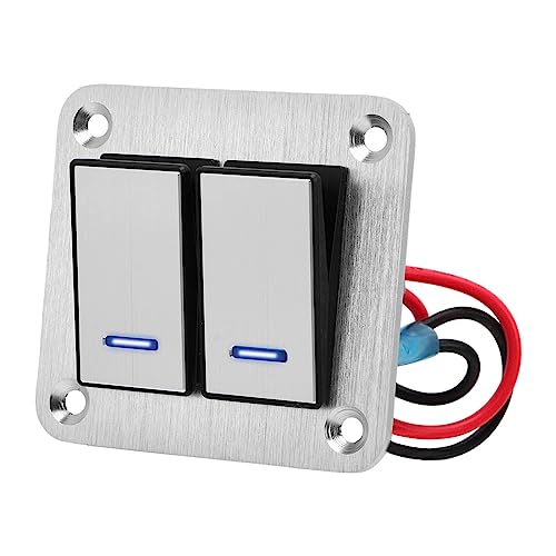Panel interruptor de aleación de aluminio con LED azul resistente al agua 2 entradas 4