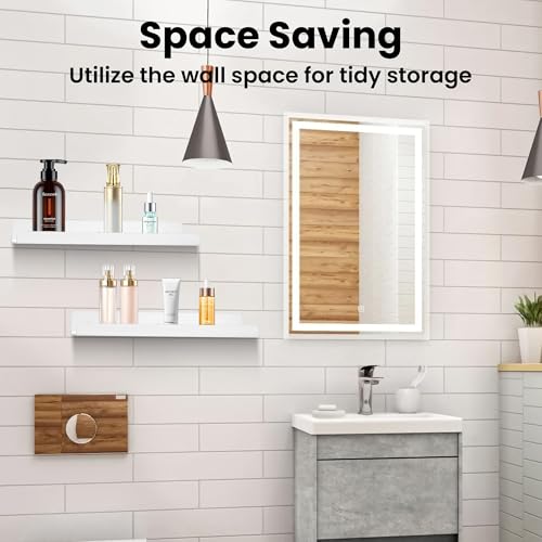 6er Set Wandregal Ohne Bohren, 30CM Floating Shelves, Wandregal Badezimmer, Regal Ohne Bohren aus Acryl Regal zum Kleben, Selbstklebend Wall Shelf, Schweberegale für Wohnzimmer, Schlafzimmer, Küche