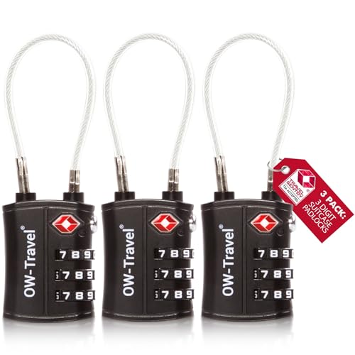 OW-Travel Kabelschloss 3 Stellig Zahlenschloss Kofferschloss...