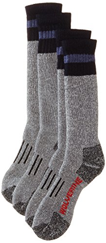 WOLVERINE Men's 2 Pack Hunter Wool Over The Calf Boot Sock, Navy, Large/Shoe Size 9-13