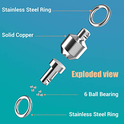 25 Pcs Ball Bearing Swivel Connector Tackle Fishing Accessories Stainless Steel Swivels Solid Welded Rings High Strength Heavy Duty Durability Barrel Game For Saltwater Freshwater #TOP2