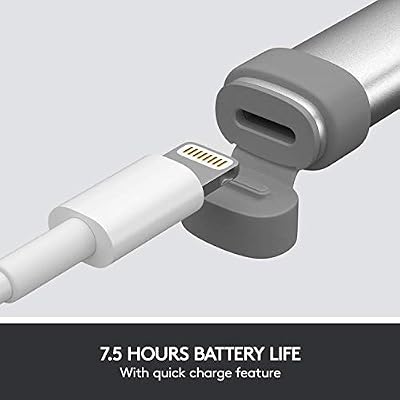 Logitech Crayon Digital Pencil for All iPads (2018 Releases and Later) with Apple Pencil Technology, Anti-roll Design, and Dynamic Smart tip - Grey