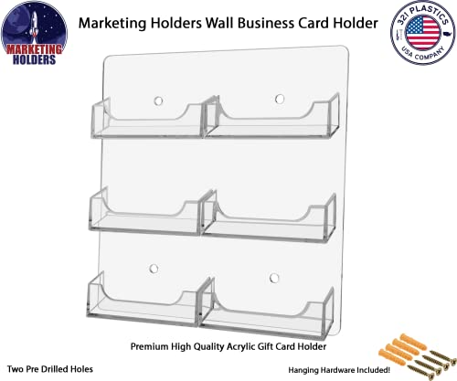Marketing Holders Multi Pocket Business Card Holder With Hardware Wall Mount Gift Card Display 6 Pocket Clear Acrylic Take A Card Gift Cards Id Badge Display Rack #TOP2