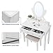 SONGMICS Vanity Table Set with Mirror and 4 Drawers, Wooden Makeup Dressing...