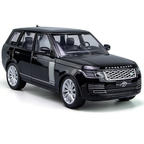 Image of Model Car Exclusive Alloy Metal Pull Back Die-cast Car Metal Pullback Toy car with Openable Doors & Light Music Best Gifts Toys Kids (1:18 Scale Range Rover SUV - Black)