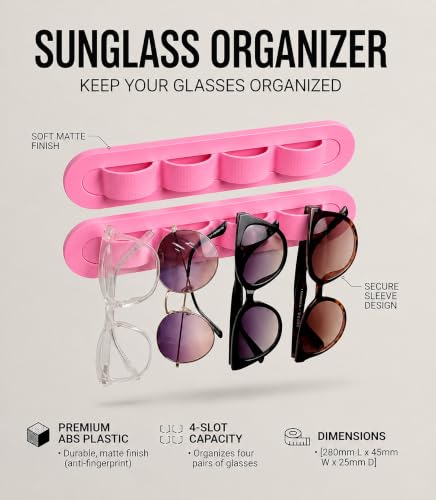 Image of Sunglasses Organizer, Wall Glasses Holder, Acrylic Sunglasses Display, Eyeglass Organizer for Multiple Glasses for Office & Home Decor, Unique Gifts for Husband, Women & Girls