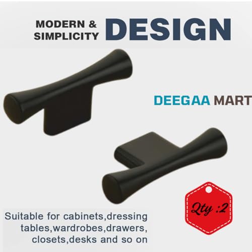 Image of Twin Hole Zinc Alloy Drawer Pulls, 60mm Mini Cabinet Handle, Zinc Alloy for Small Drawers & Cabinets - Modern Furniture Hardware (Qty :2, T Handle)