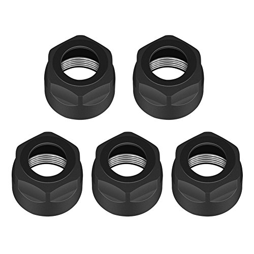 5pcs /Set ER16A Nuts Durable Collet Clamping Nut for CNC Milling Chuck Holder Lathe Spindle Engraving Machine Extension Rodaccessories