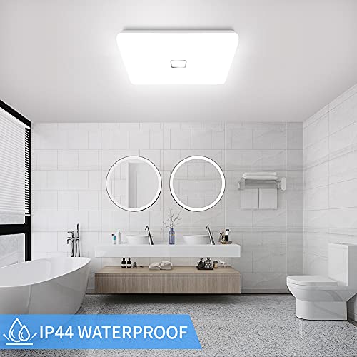 Airand 5000K Led Ceiling Light Flush Mount 24W 12.6In Square Led Ceiling Lamp For Kitchen Bathroom Hallway With 240Pcs Led Chips Without Flicker, 2050Lm, Ip44, 80Ra+, 180W Equivalent (Daylight White) #TOP3