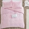 Intelligent Design Queen Comforter Set, 4 Piece Metallic Hearts Cozy Bedroom Set for Girls, Queen Bed Set Soft & Plush Comforter, All Season Fluffy Bedding Set, Rosalie, Full/Queen, Pink Silver #3