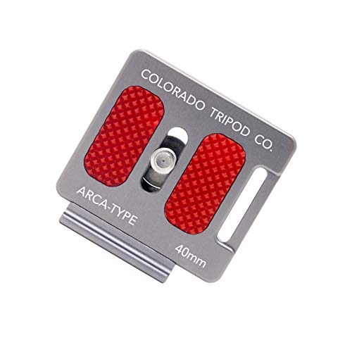 Colorado Tripod Arca Plates 40mm Universal Arca Swiss Quick Release Plate for Tripod Ball Head with Hand-Adjustable Stainless Steel Screw & Removable Rear Stopper - Gunmetal Color