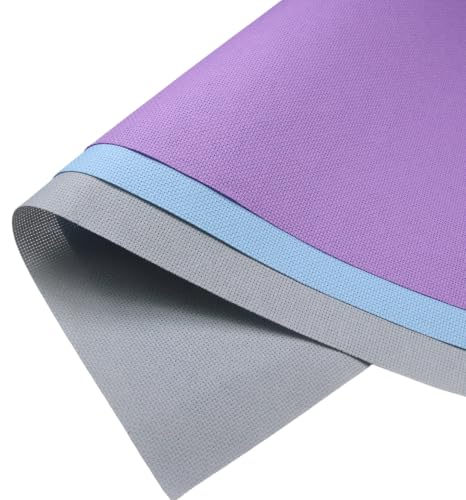 Image of KCS 3 pc of 15 inch x 18 inch(38cmx45cm) 16 Count Cross Stitch Cotton Aida Cloth Needlework Rolled Fabric Box,16CT,Light Grey+Light Blue+Lavender