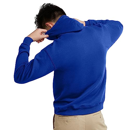 Image of Hanes Men's, EcoSmart, Cotton-Blend Hooded Sweatshirt, Plush Fleece Pullover Hoodie