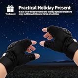 Pair LED Flashlight Gloves Hands Free Lighted Half Finger Gloves with 8 LEDs for Men Fishing Running Camping Hiking Repairing - Image 2