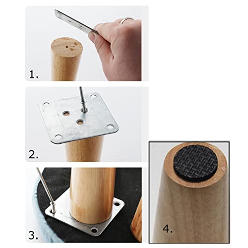 Patas de sofá de madera e inclinables de 10 cm para mantenimiento de muebles 7