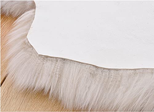 Huahoo Premium Genuine Sheepskin Rug Linen Real Australia Sheepskin Natural Luxury Fluffy Lambskin Fur Area Rug Seat Covers For Kids Bedroom Sofa Chair Cover Pets Dogs Mat Double Pelt/2' X 3' Linen thumb #3