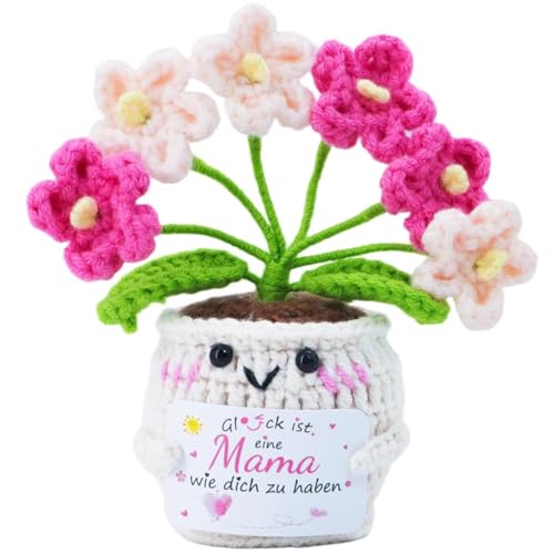 Velkorth Muttertagsgeschenk & Kleine Geschenke für Mama – Kreative Handgehäkelte Blume, die Niemals verwelkt Valentinstag, Geburtstag oder als Dankeschön für die Beste Mama der Welt