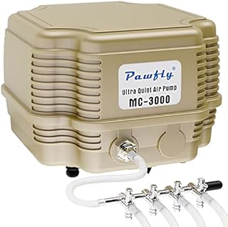 Pawfly 7 W 254 GPH Commercial Air Pump 4 Outlets Manifold Quiet Oxygen Aerator Pump for Aquarium Pond