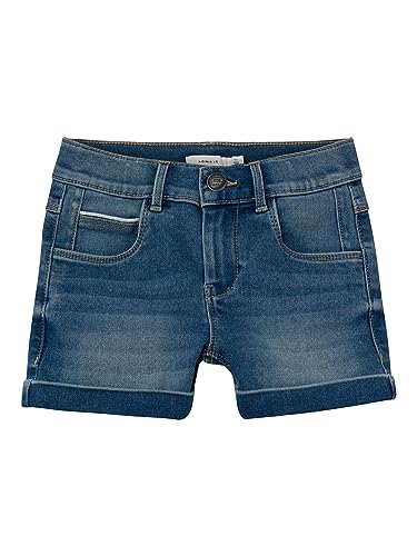 NAME IT Mädchen Nkfsalli Slim Dnm 6470-tx Noos Shorts, Medium Blue Denim,...