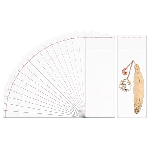 1000pcs 3x8'' Clear Adhesive Cello Bags Self Sealing OPP Plastic Bags 1mil Long Resealable Cellophane Bags for Bakery Cookies Ca