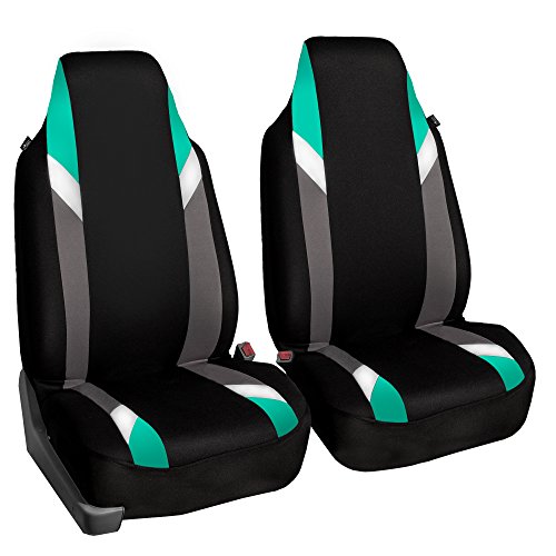 FH Group Car Seat Cover Cloth Front Set - Car Seat Covers for Bucket Seats, 1-Piece Seat Cover, Universal Fit, Automotive Seat Covers, Airbag Compatible, Car Seat Covers for SUV, Van Seat Covers Mint
