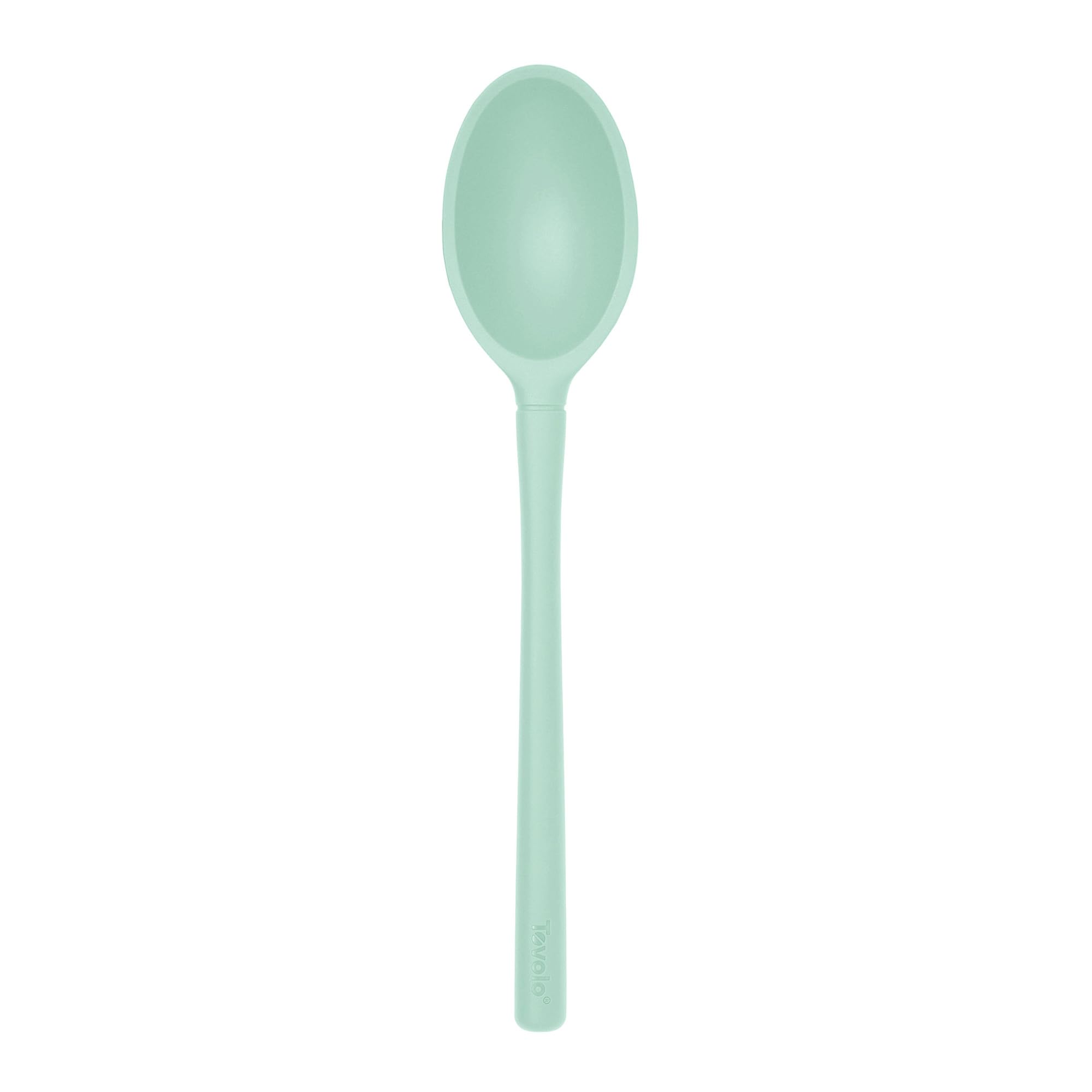 Tovolo Flex Core Small Deep Spoon Silicone for Cooking Mixing Baking, Dishwasher Safe BPA Free All Silicone Kitchen Mini Spoon Heat Resistant Nonstick Safe Serving Spoon, Aqua Seafoam Green