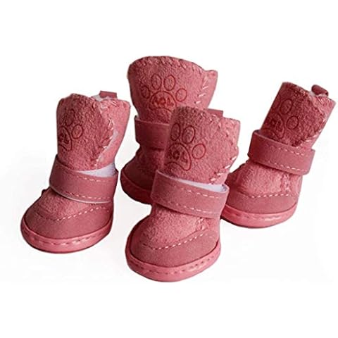 payanwin Dog Shoes Puppy Boots Snow Boots Paw Protector, Anti-Slip Dog Shoes,Dog Australia Boots Pet Antiskid Shoes Winter Warm Skidproof Sneakers (M, Pink) Cover
