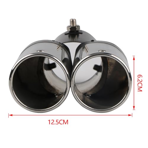 Mofle trasero 63mm de doble punta de escape de acero inoxidable 2 Uds 7