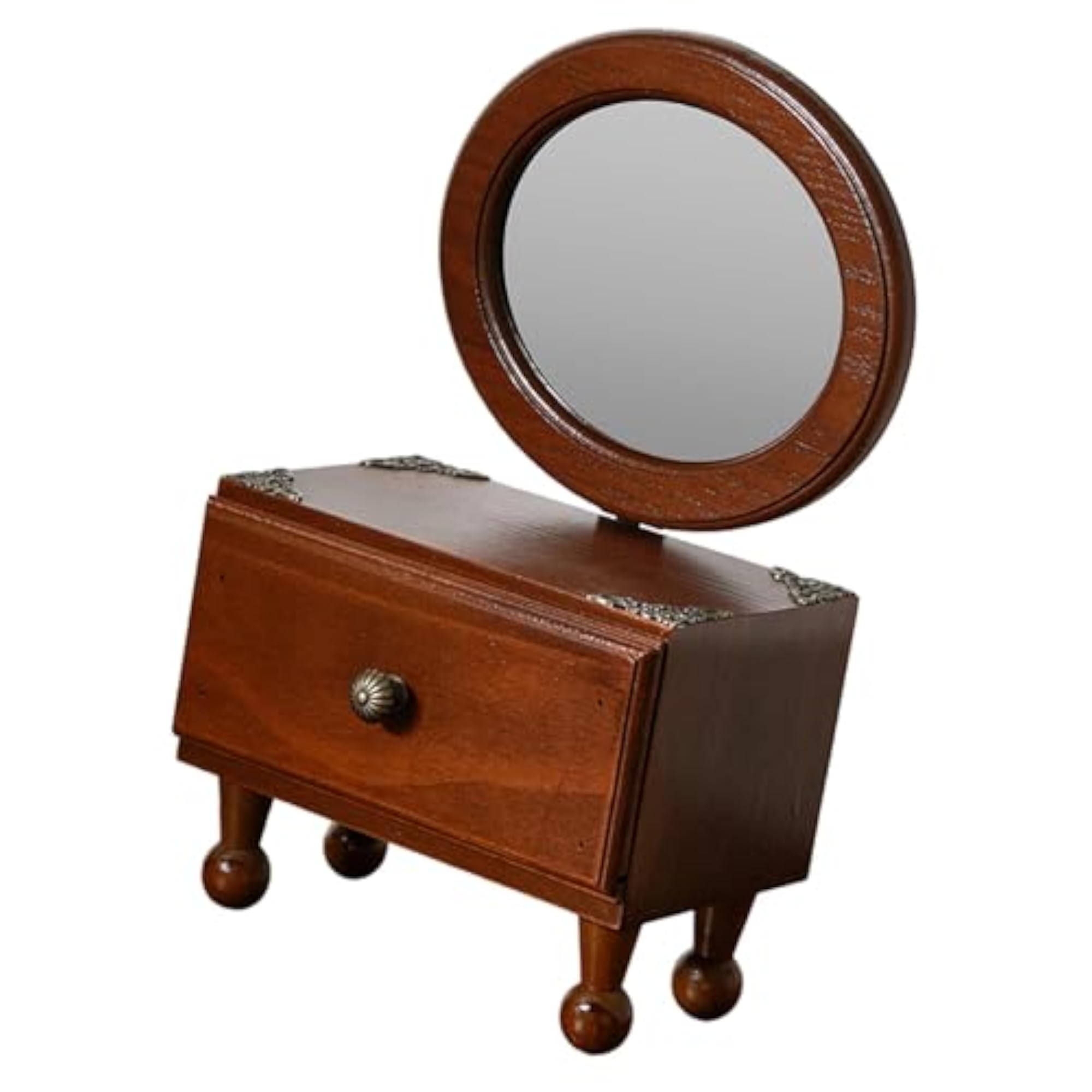 VELURA Retro Elegant Oval Tabletop Mirror for Makeup