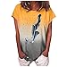 Masrin Damen T-Shirt Lässig Farbverlauf Bedruckt Tops Löwenzahn Motiv Pullover Kurzarm O-Ausschnitt Lose Tunika Bluse