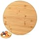 Drehteller Holz Servierplatte Holz, 360° drehbare Drehtablett für Tisch Servierplatten, Ø 30 cm rundes 360° drehend Käseplatte Turntables, Bambus Drehplatte zum Servieren für Gewürze Käse Marmelade