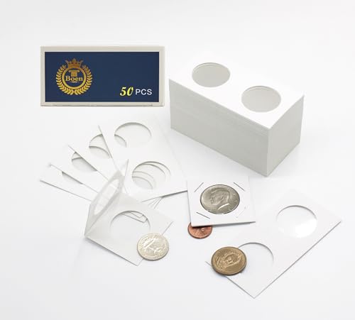 Boen 150Pcs Coin Flips 31.5mm/(1.24 Inch). Coin Flips for Half Dollar. Coin Holders for Colletors The Coin Collection Supplies The Coin Cardboard Coin Flips for Coin Collection - Thumbnail 5