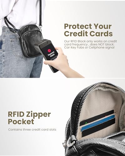 befen Genuine Leather Small Crossbody Bags for Women Trendy Travel Cell Phone Wallet Purses with RFID Blocking Card Slots2