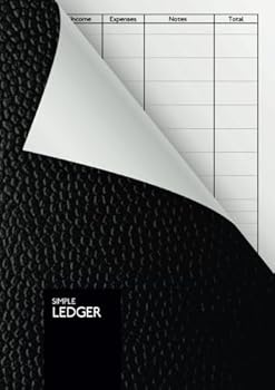 Simple Ledger: Cash Book | 110 pages | DIN A5 | Simple Income Expense Book | Black Leather Look | Durable Softcover