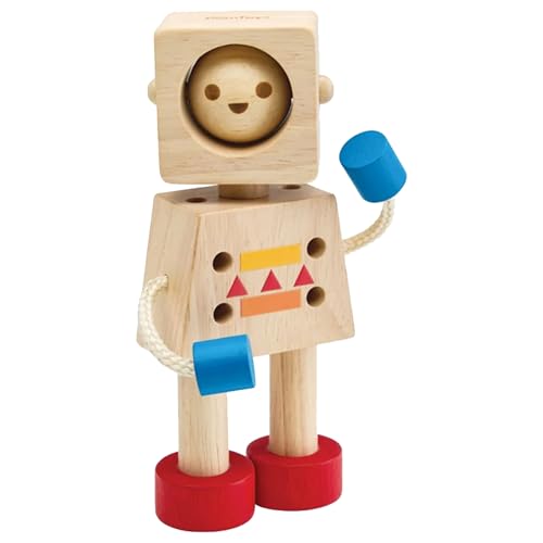 PlanToys® Moodbot Wooden Mood Robot Toy for Toddlers 12M+ | Montessori Emotional Learning Toy | Interactive Robot for Teaching Emotions, Social Skills & Empathy