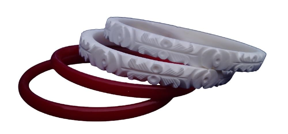 PN Brothers Crafts Shakha Pola Bangles | Bengali Bangles White Sakha Pola Set for Married Women (2.8) (B0CPY3WLFX) Amazon Price History, Amazon Price Tracker