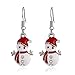 SeniorMar Noël Bonhomme de Neige Anti-Perte Boucles d'oreilles personnalité européenne et américaine Mode créative Mignon poupée Boucles d'oreilles Femmes