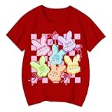 -T-Shirts mit Aufdrucken für Kinder (Jungen Mädchen) – perfekt für Osterfeste Familienfeiern (Red, 2-3 Years)
