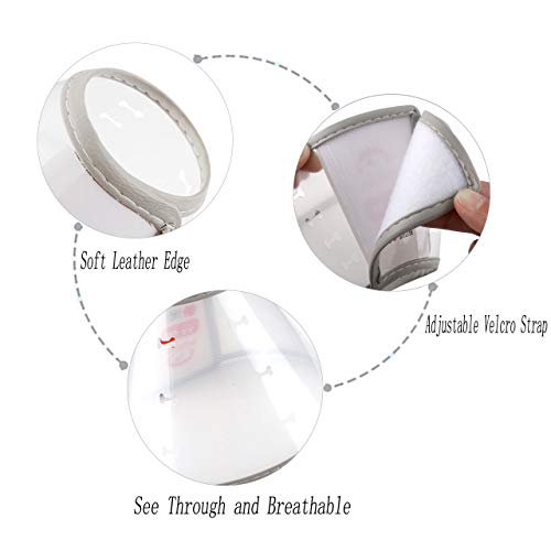 Mogoko Soft Clear Pet Medical Surgery Recovery e Collar, Comfy Plastic Elizabethan Neck Collar, Dog Cat Wound Protective Head Cone - Thumbnail 3