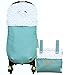 Conjunto de Saco Silla de paseo Universal + Bolso Panera Personalizada – Conjunto Saco Universal + Talega o bolsa para carrito bordada con nombre – Leaves – Nenel (Menta)