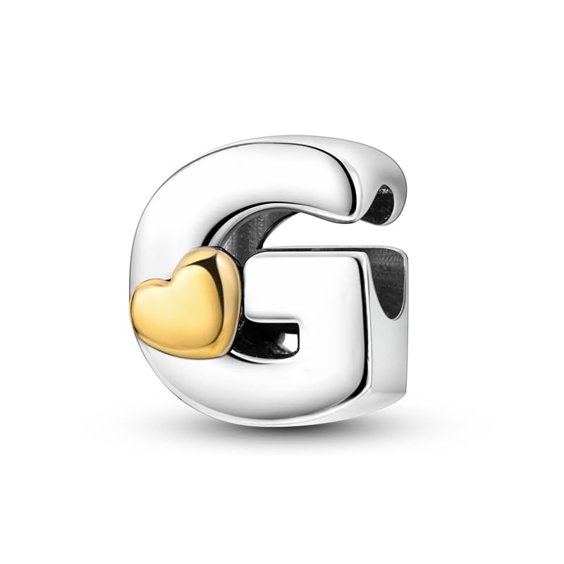QIKAOLA S925 Sterling Silber Buchstaben Charms für Pandora Armbänder und Halsketten Buchstabe Charms für Frauen