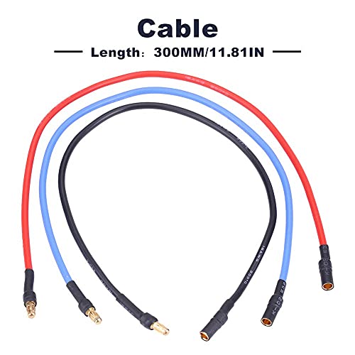 Cable de Extensión Controlador ESC, Silicona Resistente, Conector Banana 3,5 mm, 3 Piezas por Conjunto, Accesorio RC para Modelos RC, Drones y Vehículos Eléctricos - imagen 2
