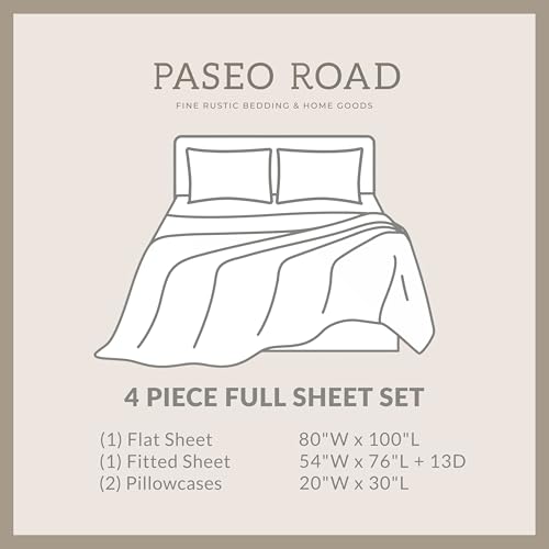Image of Paseo Road White Pine Rustic Bedding 4 Piece Full Sheet Set, Brown White Bear Deer Pine Tree Woodland Print Cotton Lodge Cabin Bedding, 1 Flat Sheet, 1 Fitted Sheet, 2 Pillowcases