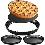EPPARN Tart Pan 2 Pack, 9 Inch Non-Stick Carbon Steel Pie...