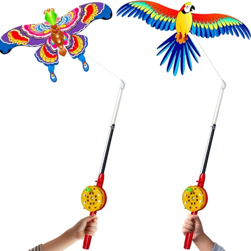 HENGDA KITE Fishing Rod Kite,for Kids and Adults,Easy to Fly,Excellent Fabric and Structure Design,The Pictures are Beautiful in high Definition,Suitable for Beginners(13x8) in.