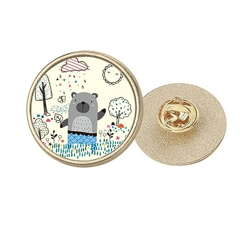 Broche rhinocéros dessin animé bleu pour personnaliser un manteau