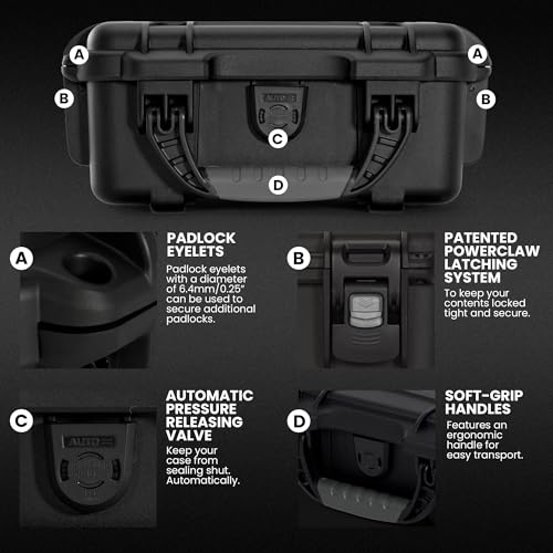 Image of NANUK 904 Empty Hard Case - IP67 Waterproof Protective Hard-Shell Case, Impact-Resistant & Dustproof Storage Case, Perfect for Travel, 10.2 inch x 7.9 inch x 4.5 inch, Made in Canada - Black