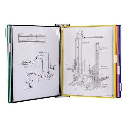 Tarifold Es 413109 - Expositor de pared A3 para catálogos con 10 fundas PVC, colores surtidos